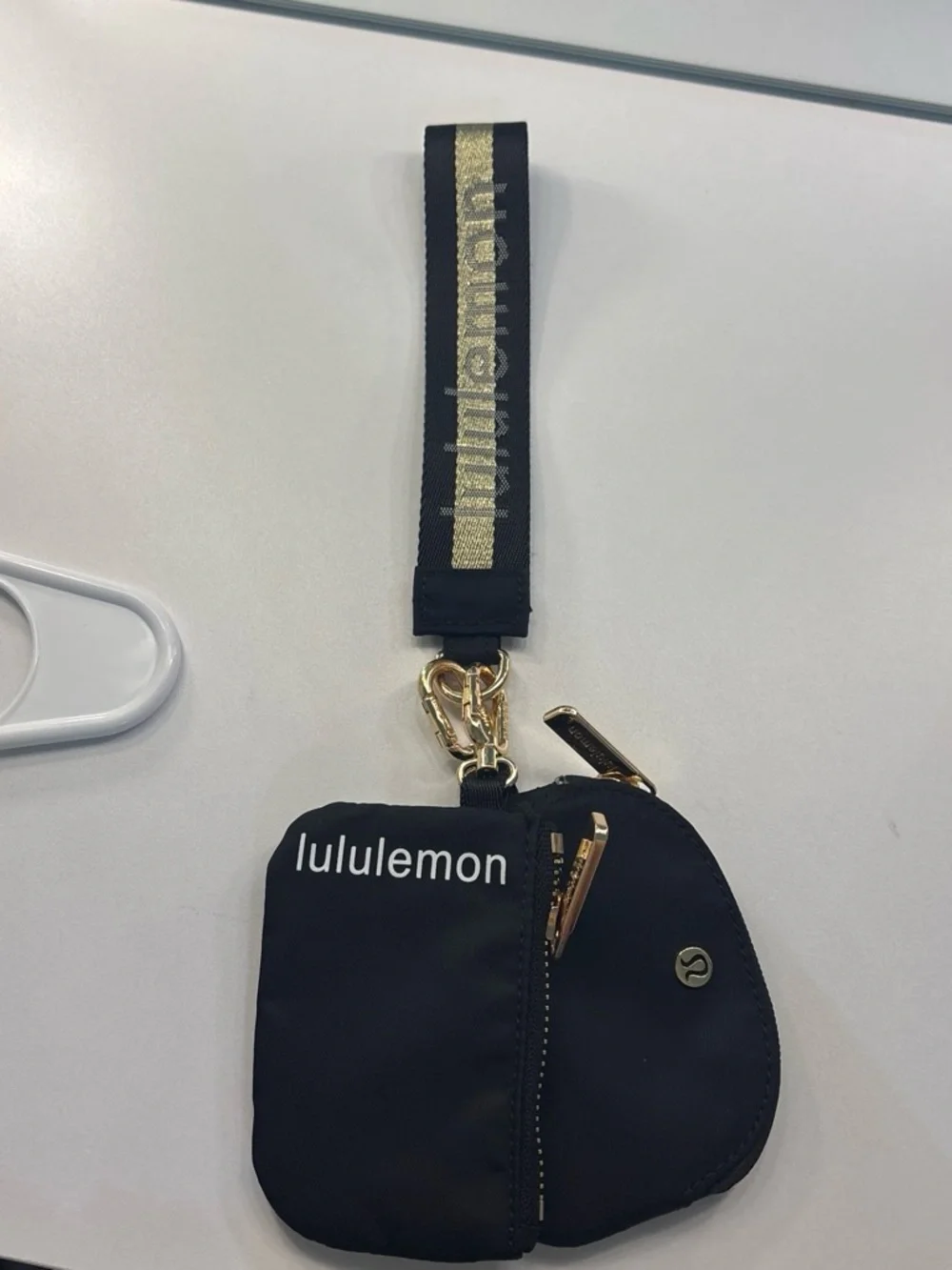 lululemon Black Gold Wristlet Coin Pouch  brand new!